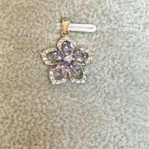 Tanzanite Spinner Purple Flower Pendant